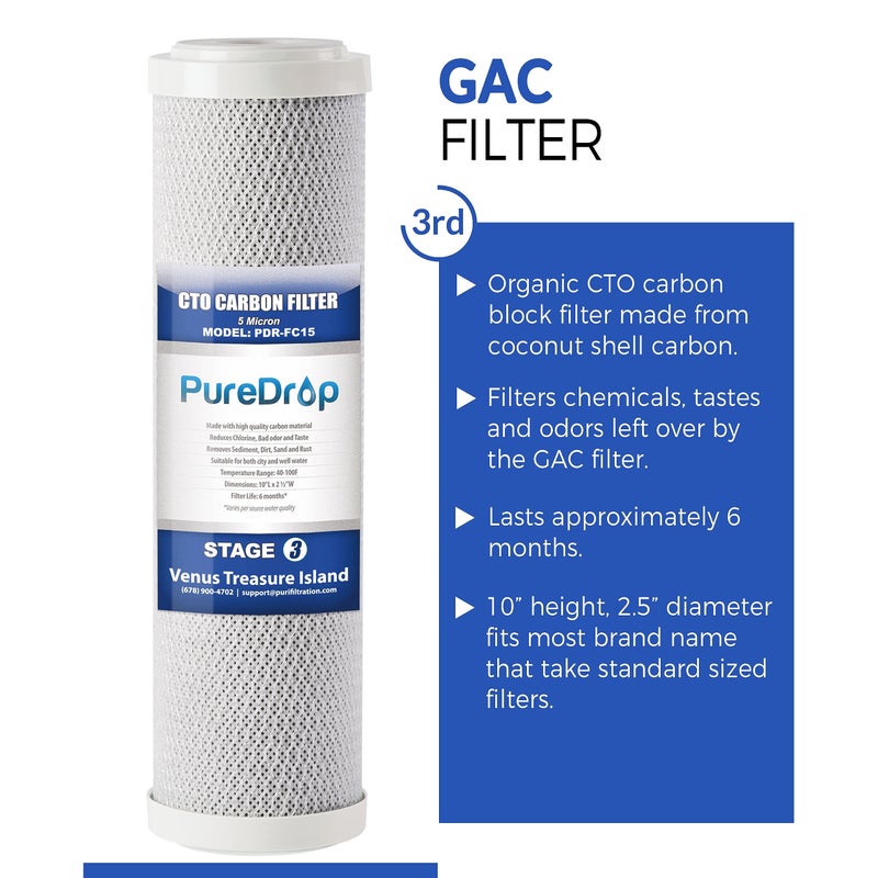 Pure Drop PureDrop PDR-F15-50 Standard 5-Stage Replacement Cartridge for 50 GPD Reverse Osmosis Water Filter System 2-Year Replacement Filter Pack,15 Counts, 12x15x15 - Image 5